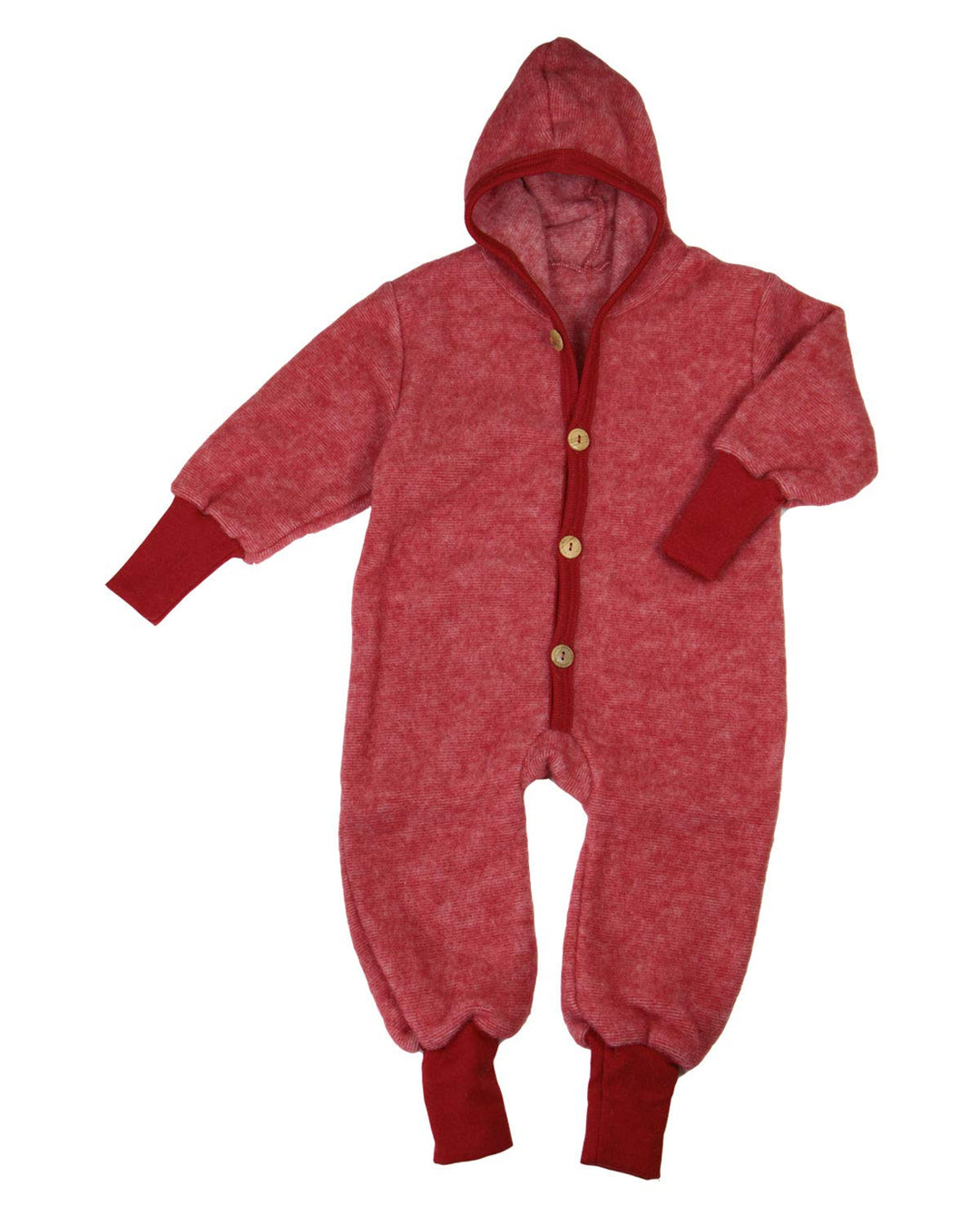 Cosilana Baby Kinder Fleece Overall mit Bündchen am Armen und Füssen, 60% Wolle (kbT), 40% Baumwolle