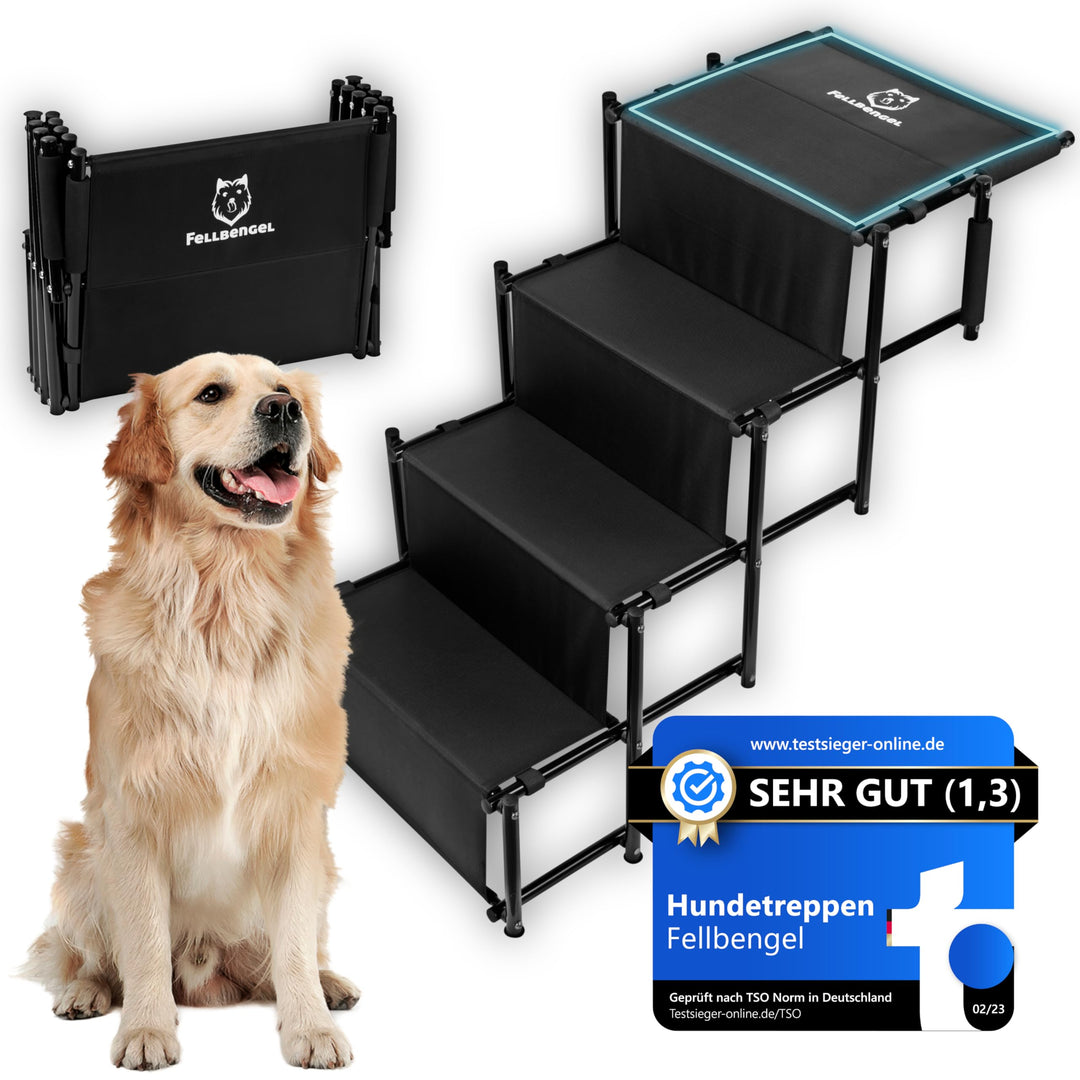 Hundetreppe Auto [mit einzigartiger Sicherheitsstufe] Hunderampe Auto klappbar - Einstiegshilfe Hund