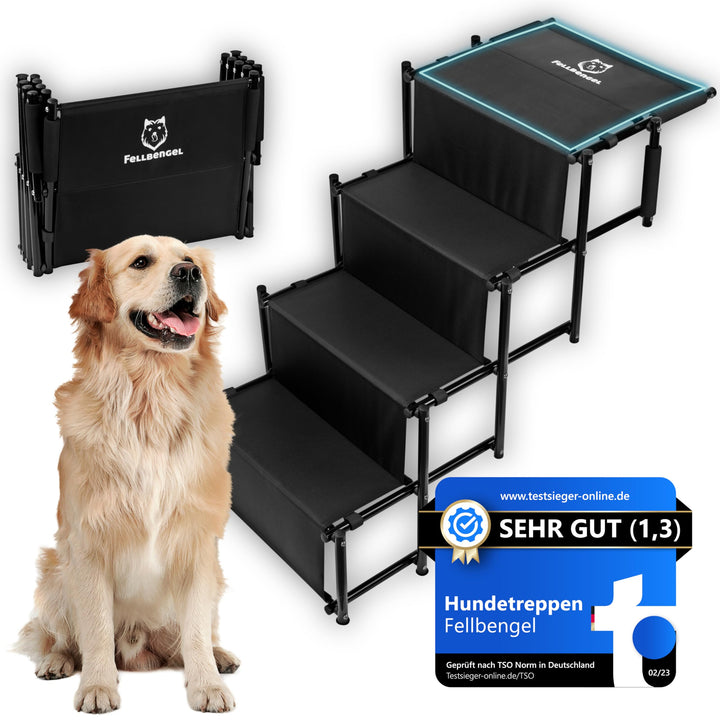 Hundetreppe Auto [mit einzigartiger Sicherheitsstufe] Hunderampe Auto klappbar - Einstiegshilfe Hund