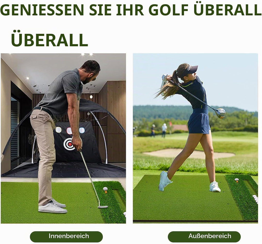 150 x 120cm Golf Abschlagmatte, mit 40mm Rough &amp; 16mm Fairway Turf, 10mm Eva Polsterung, Dual Tee- &amp;