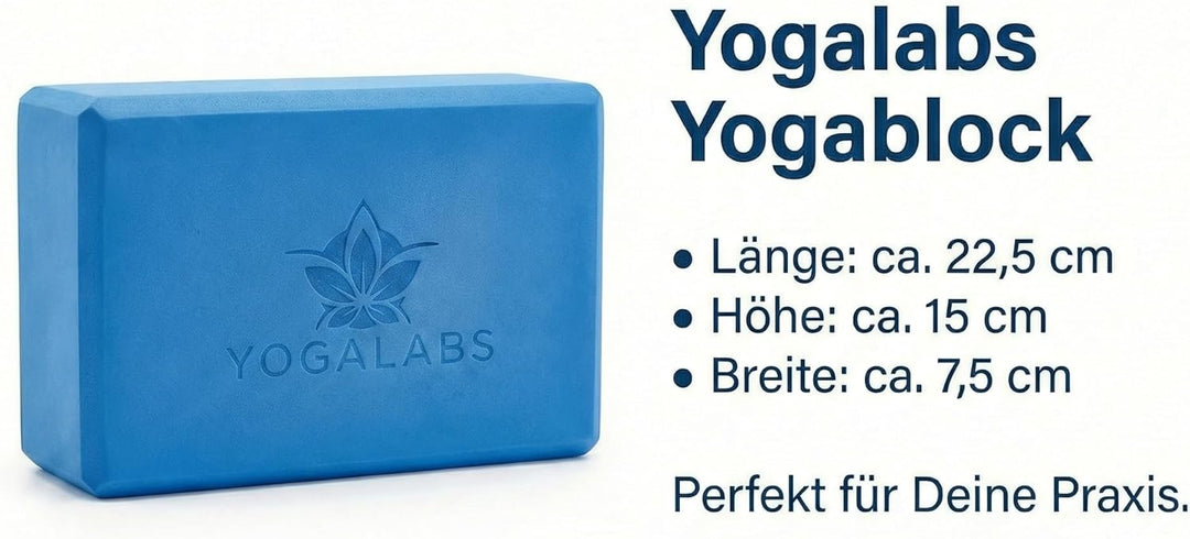 Yogablock aus EVA Schaum – Rutschfester Yoga Block 23 x 15 x 7,5 cm – Stabiler Pilates Block für Yog