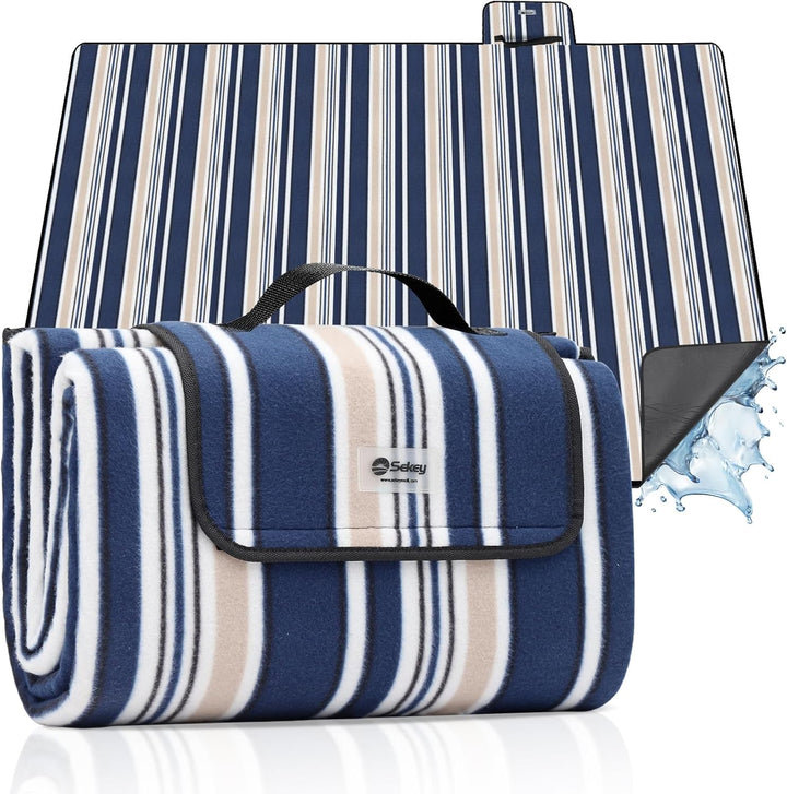 Sekey Picknickdecke Wasserdicht 200x200cm, sandfeste Strandmatte, PEVA-Wasserdichter Untergrund, Str