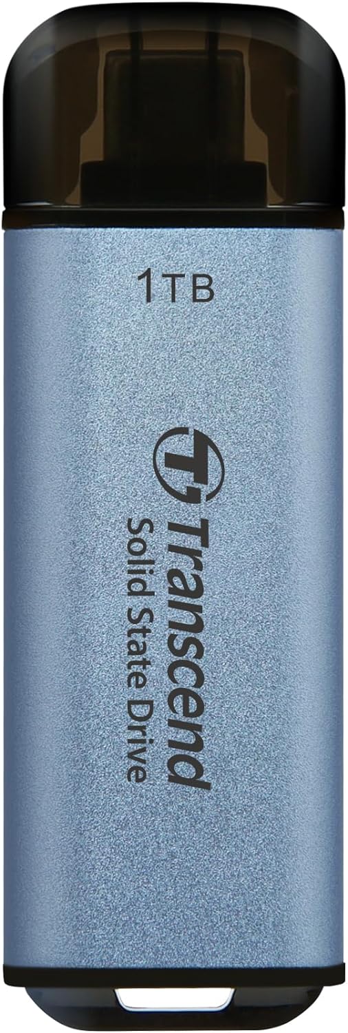 Transcend Portable SSD ESD300C 1TB USB Typ-C 10 Gbit/s PS4/PS5-kompatibel, Blau – TS1TESD300C