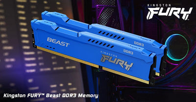 Kingston FURY Beast Blau 16GB (2x8GB) 1600MHz DDR3 CL10 Desktop Speicher Kit mit 2 KF316C10BK2/16 Bl