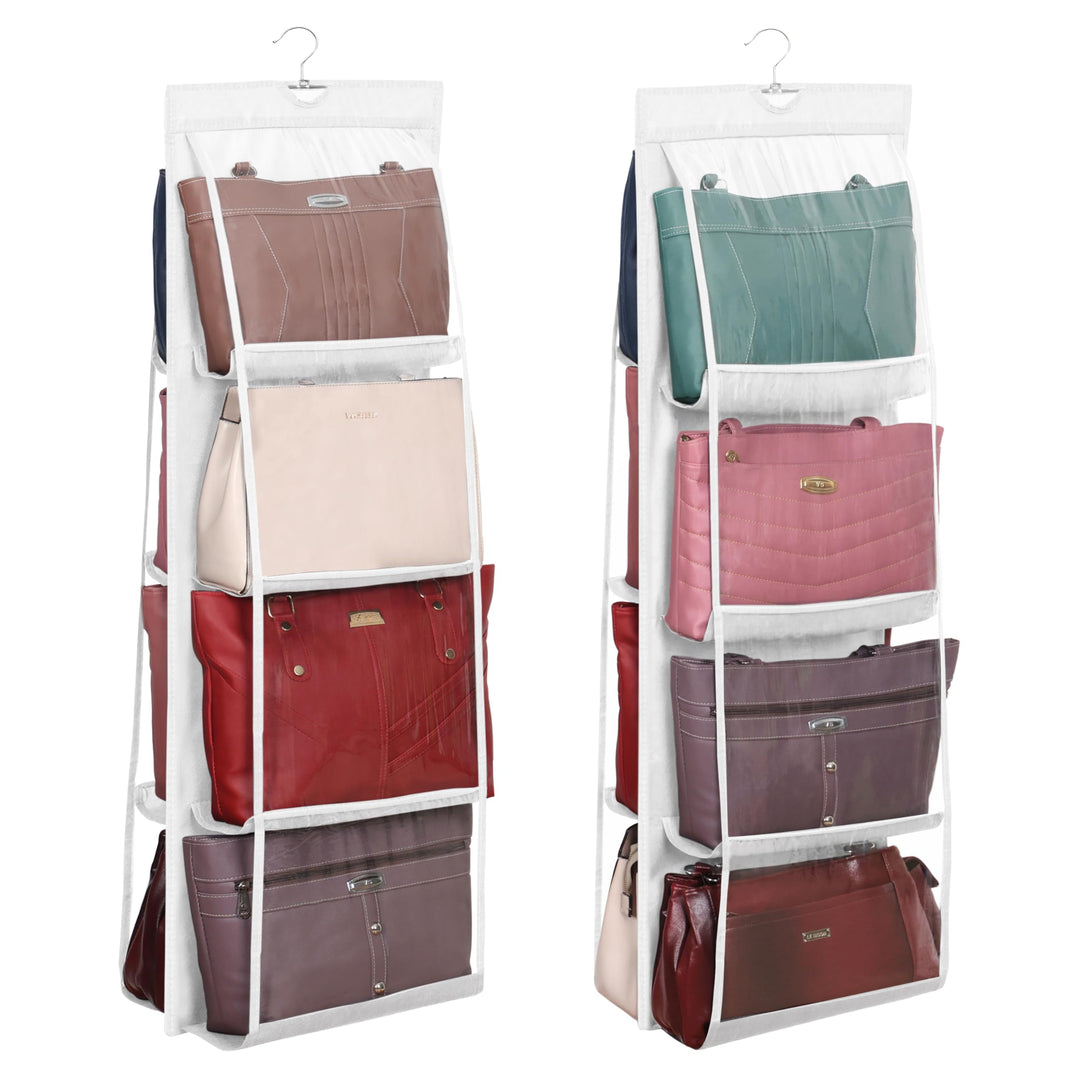 Winter Shore Handtaschen Aufbewahrung (2er-Pack) - Weisser Faltbarer Kleiderschrank Organizer Hängen