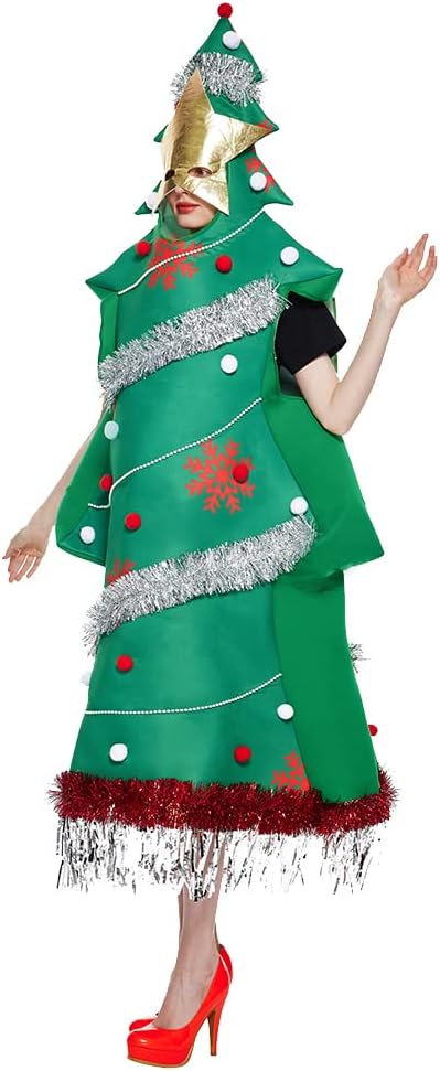 EraSpooky Weihnachtsbaum Kostüm für Erwachsene Unisex Weihnachtsfeier Kostüm