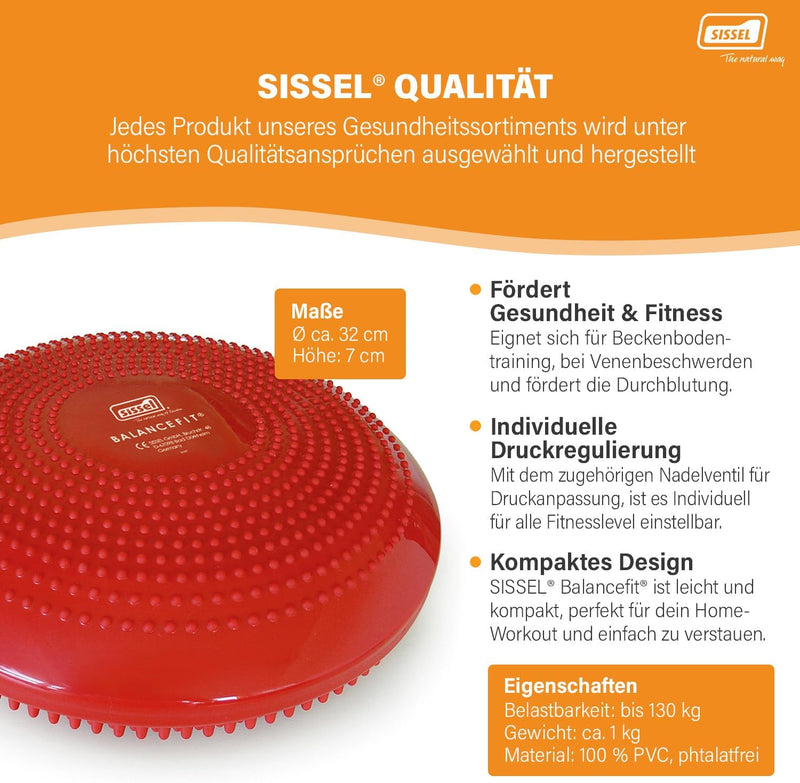 SISSEL Balancefit, Luftgefülltes Sitzkissen mit Noppen, Ø 32 cm