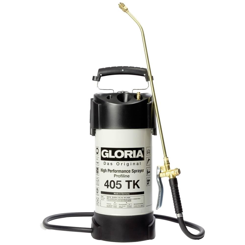 GLORIA Hochleistungssprühgerät 405 TK Profiline | 5 L Füllinhalt | Profi-Drucksprüher aus Stahl | Mi