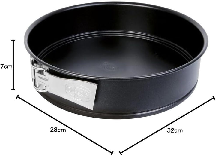 Dr. Oetker Springform Ø 28 cm, Backform mit Flachboden, runde Kuchenform aus Stahl mit Antihaftbesch