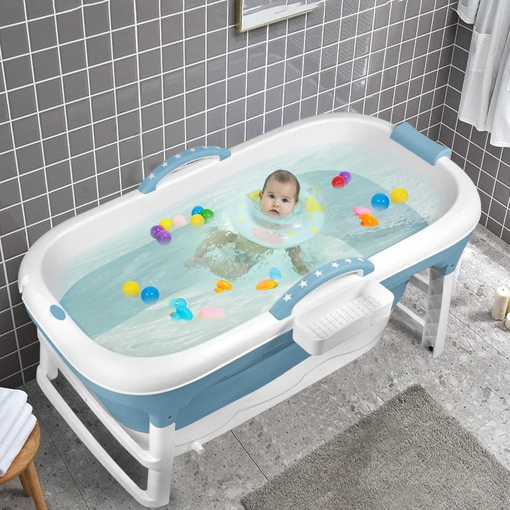 Froadp Faltbare Badewanne Erwachsene Foldable Bathtub mit Abnehmbarem Abdeckung Tragbare Faltbadewan