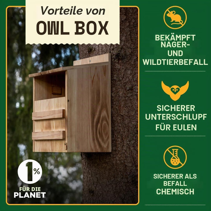 WildYard Turmfalke Nistkasten aus Zedernholz - Rustikal - Vormontierter grosser Eulenkasten mit Rein