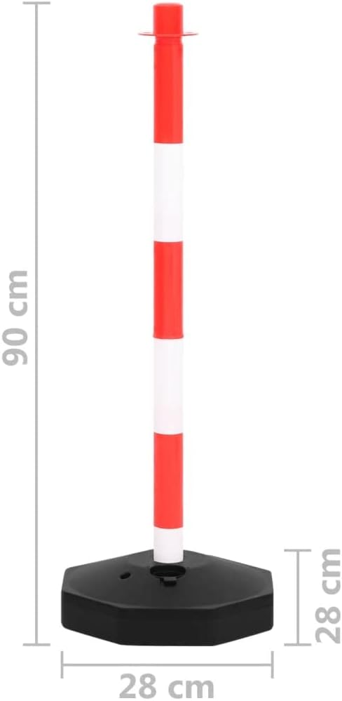 vidaXL Absperrpfosten Kettenständer Poller mit 10m Kunstoffkette Absperrkette 2 Stck Rot