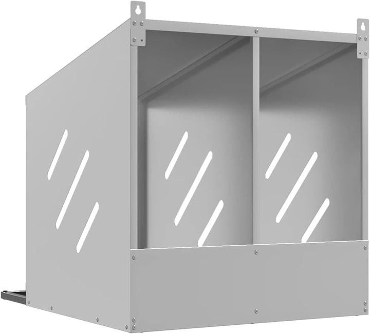 Verzinkter Hühner-Nistkasten mit 2 Fächern, wetterfester Stall aus Metall, Robustes Gehege für Hühne
