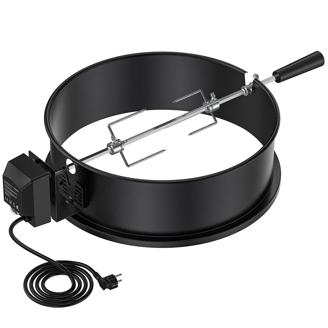 Onlyfire Drehspiess mit Motor für Weber Kugelgrill (47 cm) und andere Modelle, Rotisserie, Grillspie