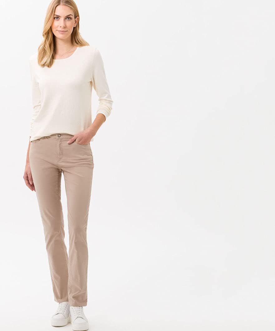 BRAX Damen Style Mary Five-Pocket Baumwollsatin Hose, Toffee, 31W / 34L