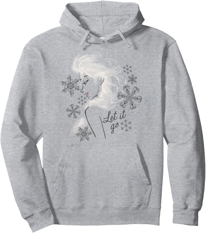 Disney Frozen Elsa Let It Go Profile Sketch Pullover Hoodie
