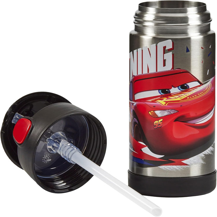 Thermos kids FUNTAINER STRAW BOTTLE DISNEY 0,35 l, Cars, Thermoflasche Kinder aus Edelstahl mit Trin