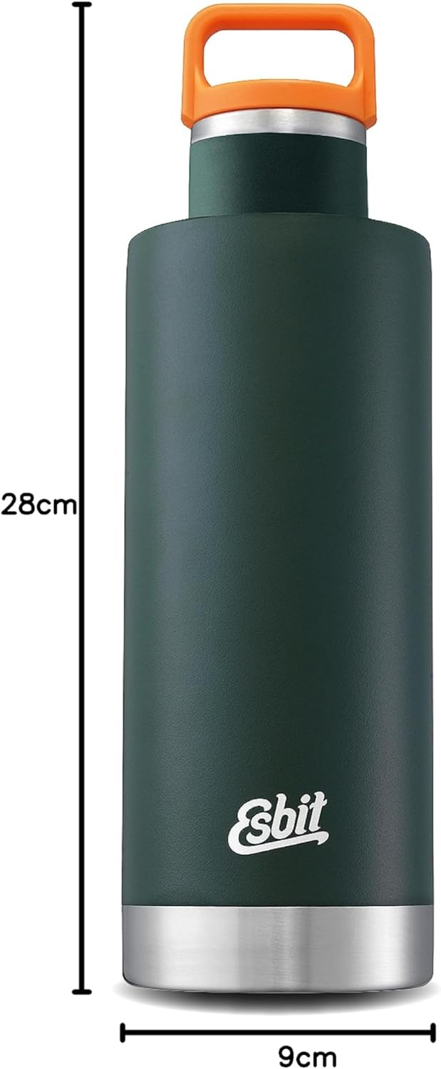 Esbit Isolierflasche Sculptor - Edelstahl Trinkflasche 1000 ml in Grün - für warme und kalte Getränk