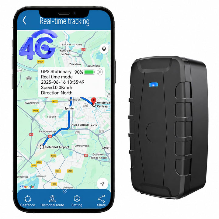 Winnes 4G GPS Tracker Auto ohne ABO, Echtzeit Ortung, Geo-Fence & Alarm (Vibration, Bewegung, Geschw