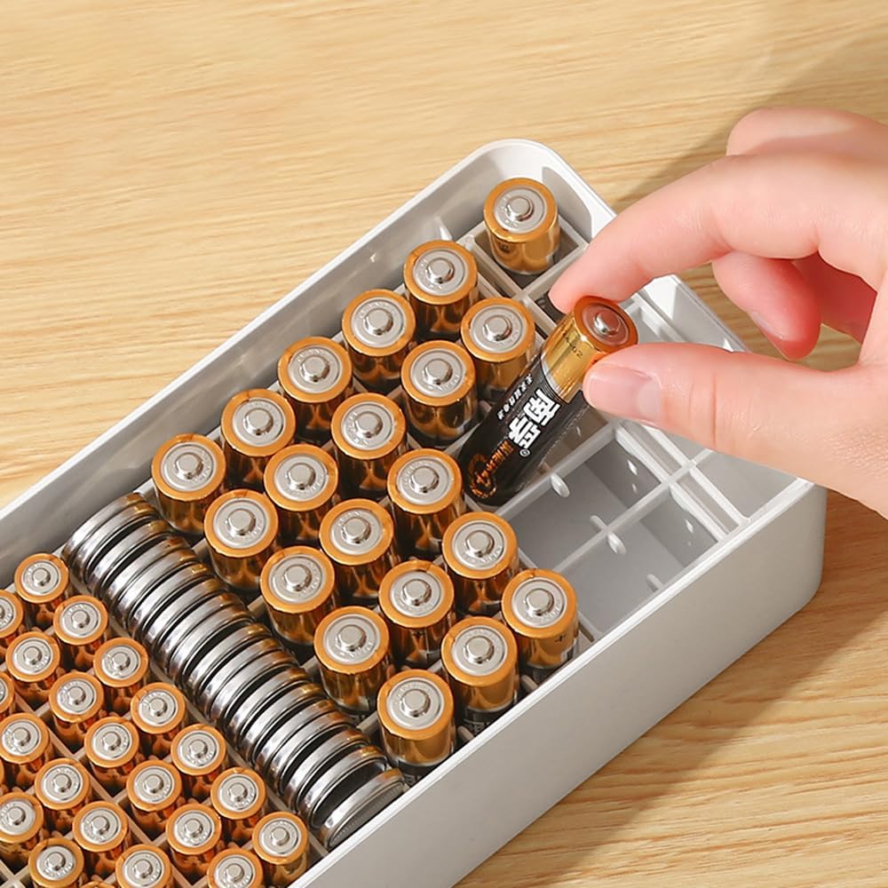 Batterie-Aufbewahrungsbox Batterie-Aufbewahrungsbox Batteriebox Batterie-Organizer mit Tester Kunsts