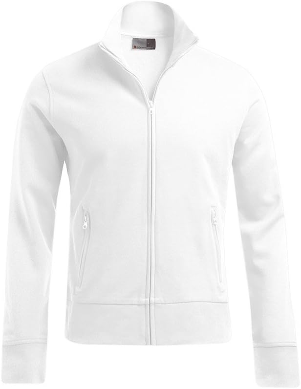 Stehkragen Zip Jacke Herren, Weiss, S Weiss S, Weiß S