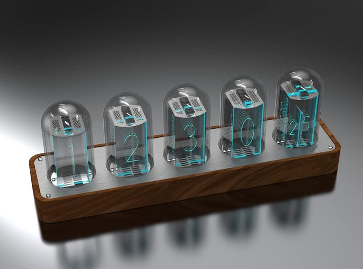 Lonyiabbi Nixie Röhrenuhr, elektronisch, LED-Leuchten, Mulation, Retro, moderner Holzwecker, USB-bet