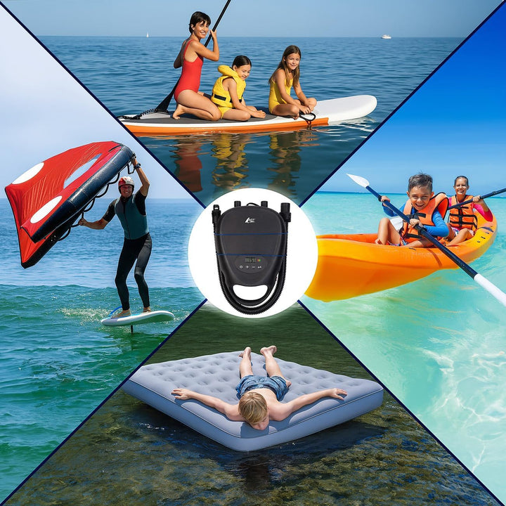 AGT SUP Pumpe: Elektrische Luftpumpe für SUP-Boards, 70 l/Min., 12 V, 1,38 bar/20 psi (Kompressor, 1