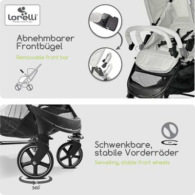 Lorelli Kinderwagen Rome, Reisebuggy, Baby Buggy klein zusammenklappbar, Leicht, Nur 7 kg, Kompakter