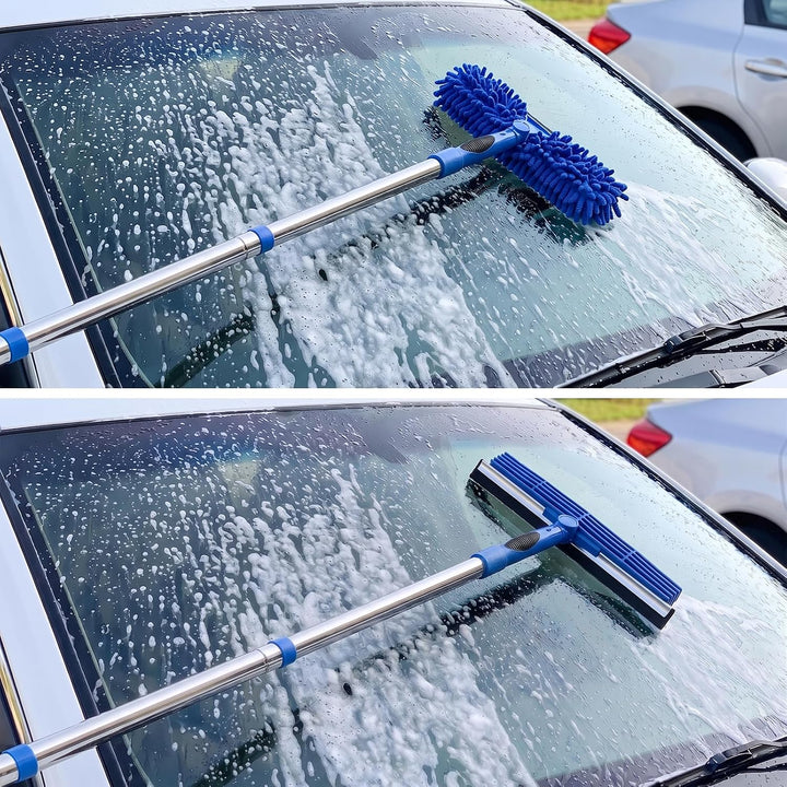 window cleaning Fensterwischer,ausziehbare Teleskopstange von 90 bis 140 cm, 2in1 Fensterreiniger mi