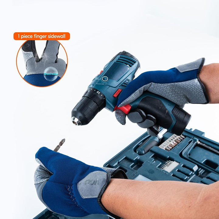 Vgo... 1 Paar Sicherheits-Arbeitshandschuhe, Bauarbeiter-Handschuhe, Gartenhandschuhe, Mechaniker-Ha