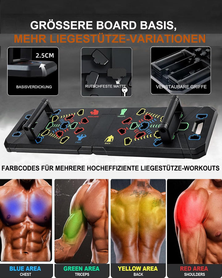 30-in-1 Tragbare Liegestützbrett,faltbare Push Up Ständer für Fitnesstraining mit Griffen,faltbare L