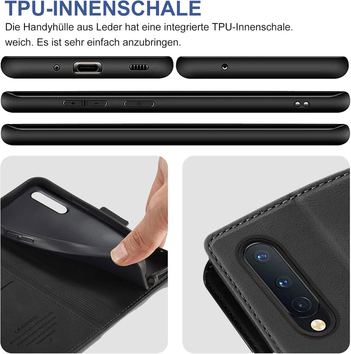 Handyhülle für Samsung Galaxy Z Fold 4 Hülle mit Schutzfolie, Standfunktion Kartenfach Wallet Premiu
