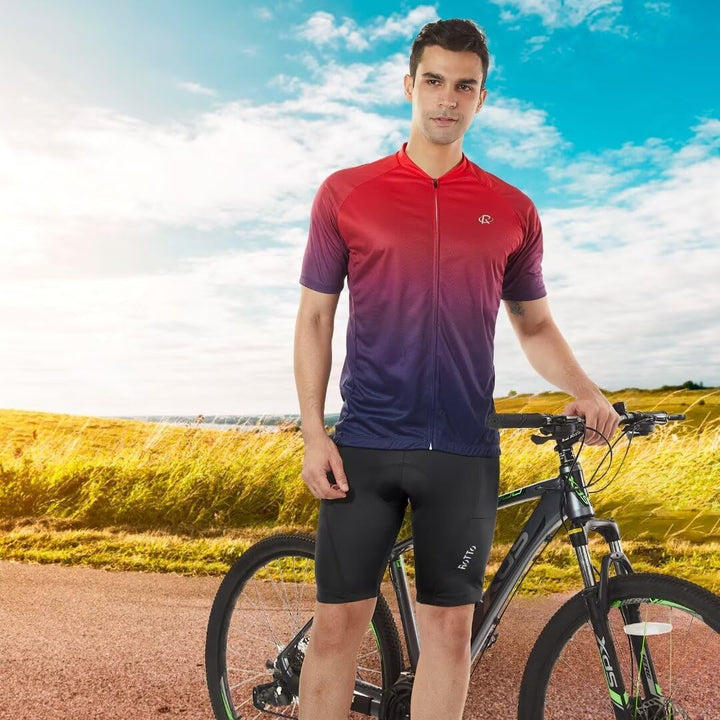 ROTTO Radlerhose Herren Fahrradhose Kurz Radhose Gepolstert Gemütlich stossfeste S 01 Schwarz(mit Ta