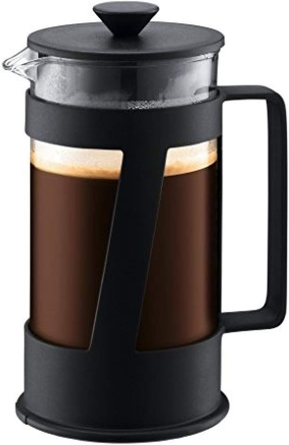 Bodum CREMA Kaffeebereiter (French Press System, Permanent Edelstahl-Filter, Sicherheits-Deckel, 1,0