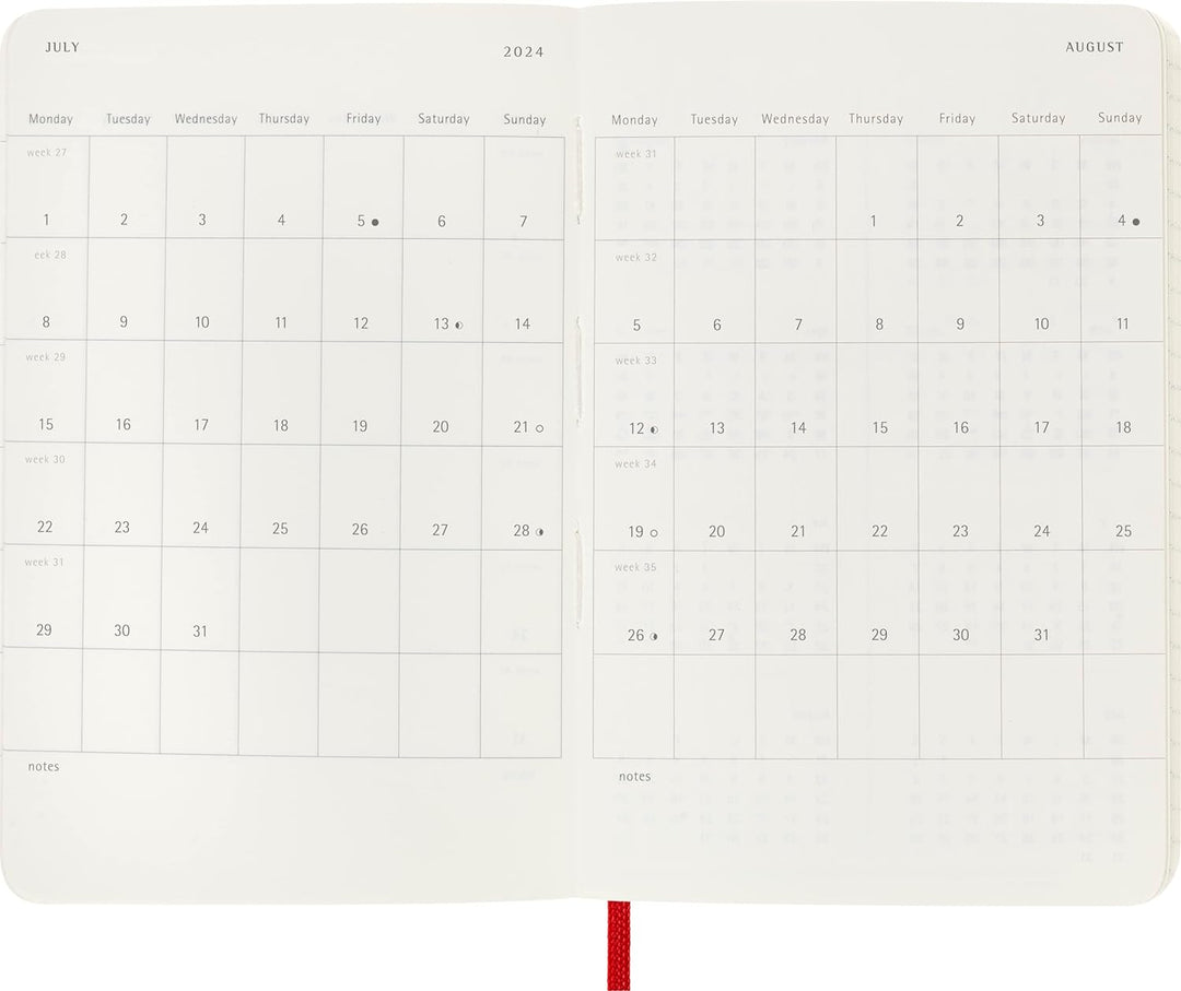 Moleskine Wochenplaner 2023-2024, 18-Monats-Agenda, Akademisches Tagebuch, Wochenagenda mit weichem