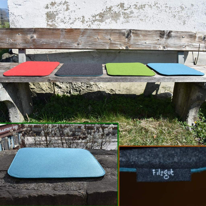Grün Dunkelgrau 2er Set Sitzauflage Filz Sitzkissen Outdoor Wendekissen Sitzpolster Eckbank Filz Stu