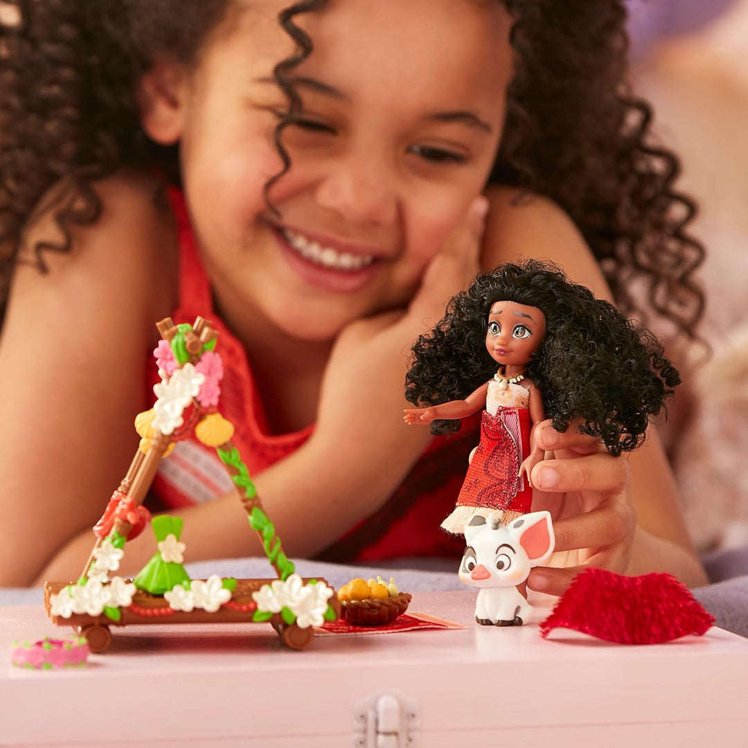 Disney Store Offizielles Vaiana Minipuppen-Spielset, Once Upon a Story Kollektion, 8-TLG., Figurense
