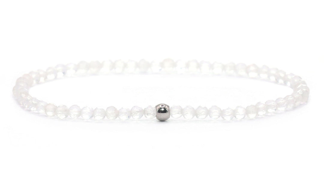 Echtes Bergkristall Edelstein Armband mit facettierten 3mm Perlen - verschiedene Längen - Heilstein