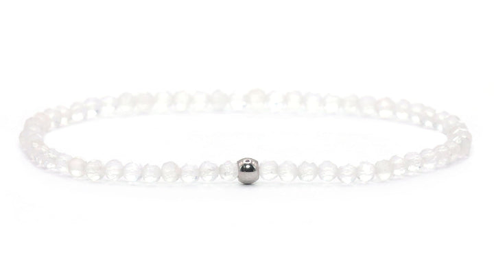 Echtes Bergkristall Edelstein Armband mit facettierten 3mm Perlen - verschiedene Längen - Heilstein