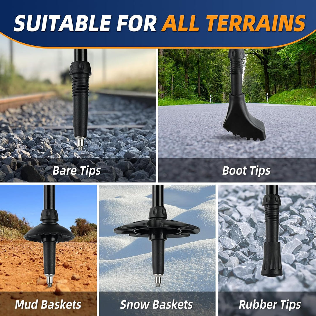 Teleskop-Trekkingstöcke, leichte Aluminium-Wanderstöcke, 2er-Set | Croosseoutdoors 210D Oxford, wass