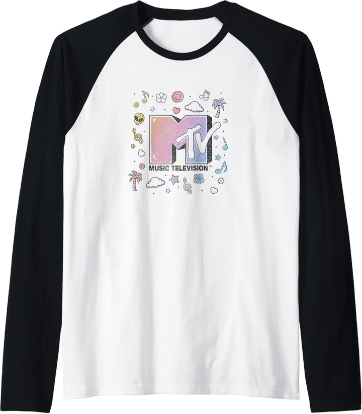 MTV Music Television Doodles Logo Raglan