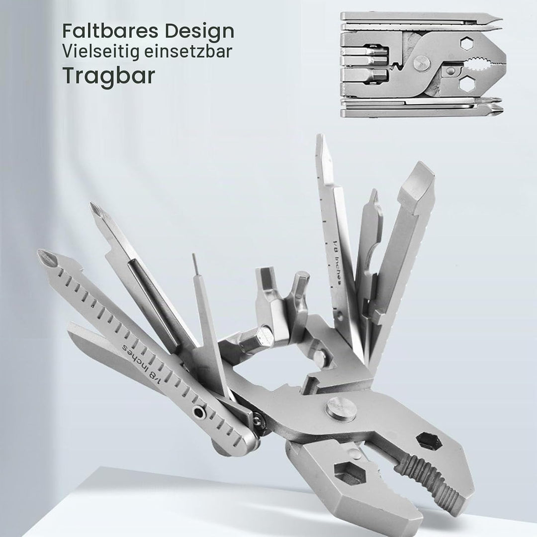 Kompakte Zange, Multitool, Schlüsselanhänger-Werkzeug, Faltbares Taschenwerkzeug aus Edelstahl mit S