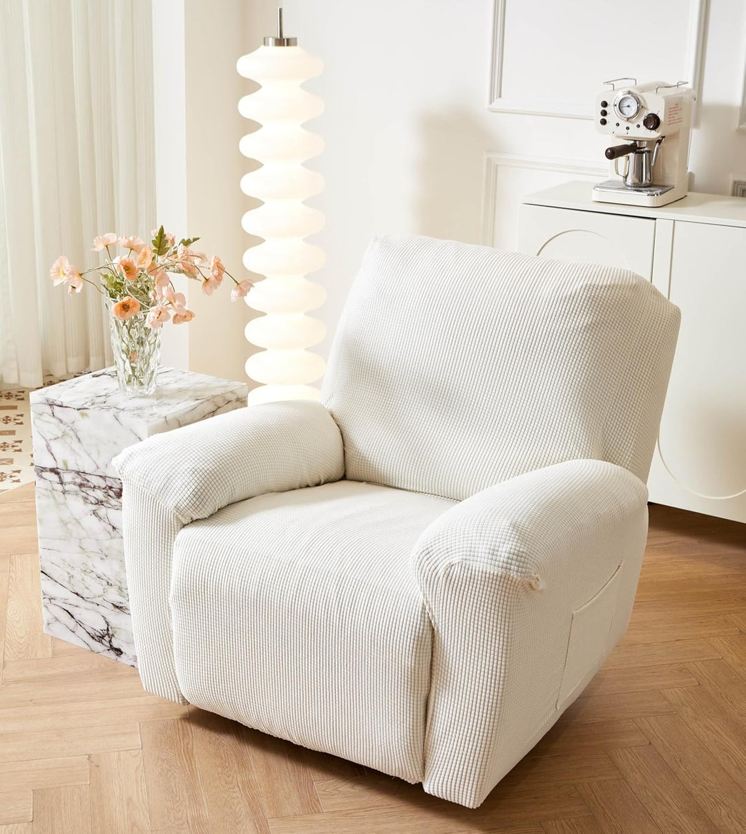 EBETA E Jacquard Sesselbezug, Sesselschoner, Stretchhusse für Relaxsessel Komplett, Elastisch Bezug