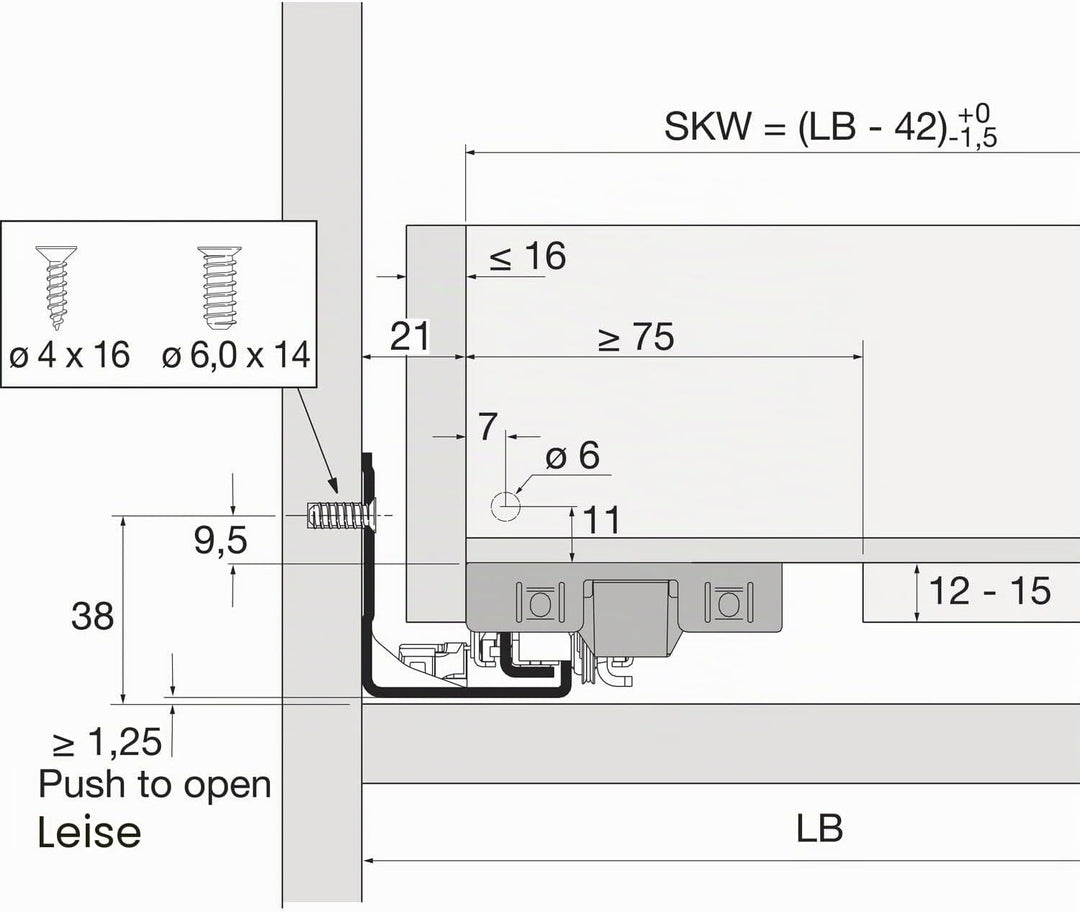 HETTICH 9257087 Länge 300 mm, Actro 5D Silent System Vollauszug (Schubkastenführung) integrierte Däm