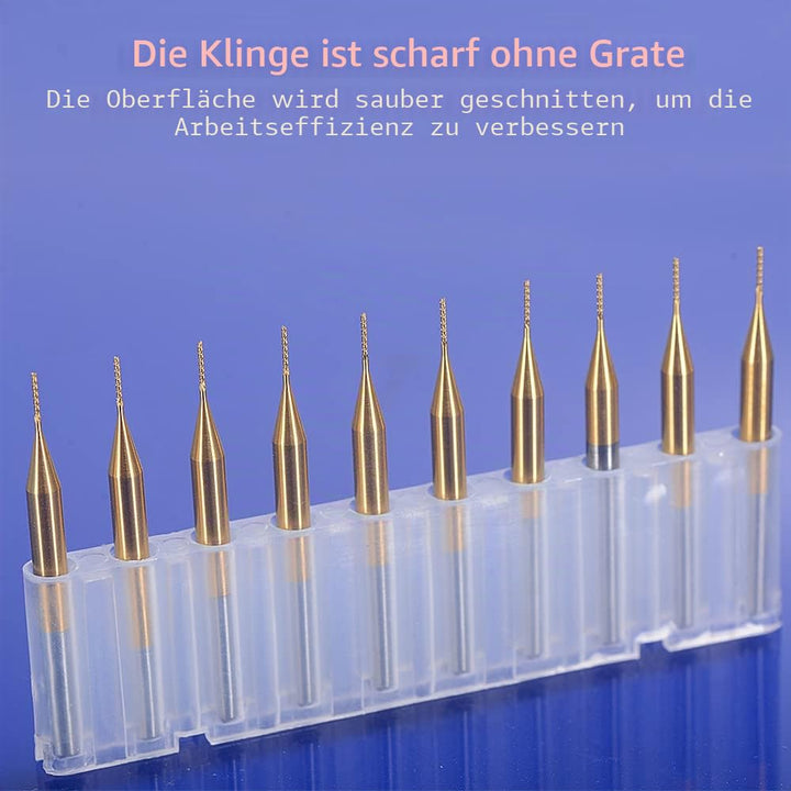 EU_HOZLY Titanium Coat Carbide 3.175mmX0.5mmX3mm Endmühle Gravur Bits CNC Rotary Burrs Packung von 1