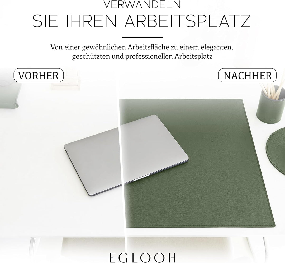 Eglooh - Palladio - Schreibtischunterlage echtem Leder Hell Braun cm 70x50 - Handwerkliche Nähte und