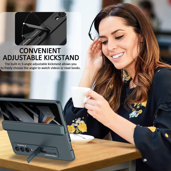 Miimall Kompatibel mit Samsung Galaxy Z Fold 4 Hülle mit Displayschutz Anti-Peeping+Magnetischer Sch