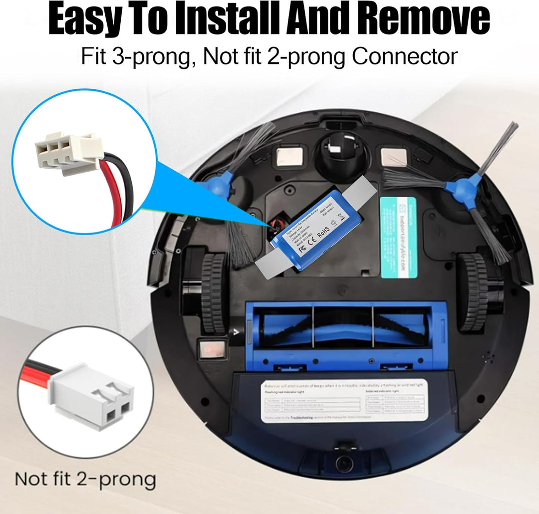 2600mAh 14.4V Ersatzakku für Eufy RoboVac G10 G20 G30 G35 G40 Hybrid, für RoboVac 11 11S 11S MAX 12