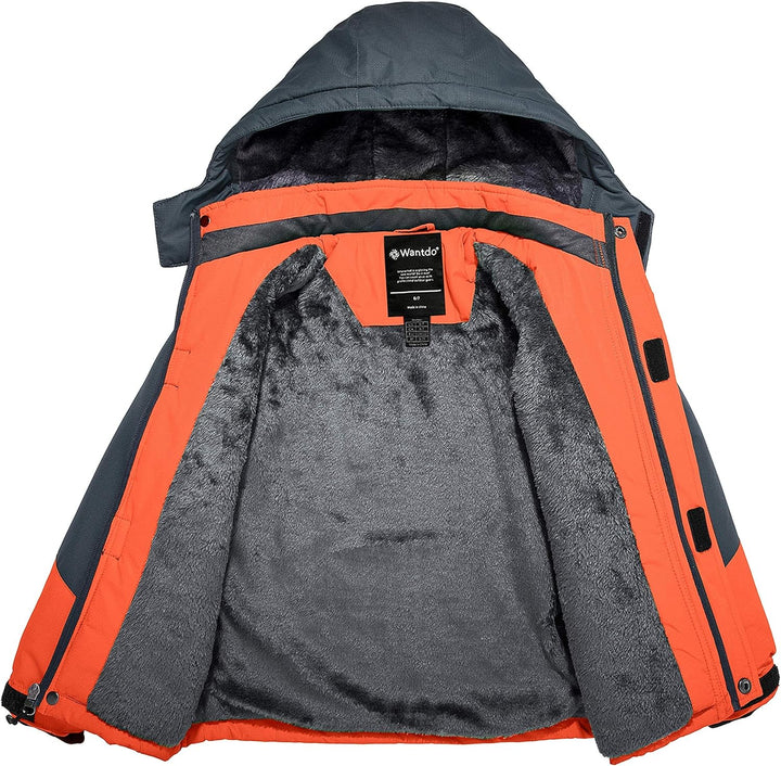 Wantdo Jungen Berg Ski Jacke Warmer Winter Fleece Mäntel Wasserdichter Atmungsaktive Jacke Outdoor K