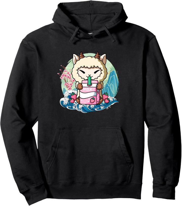 Erdbeermilch Jahr des Schafs chinesisches Neujahr Pullover Hoodie